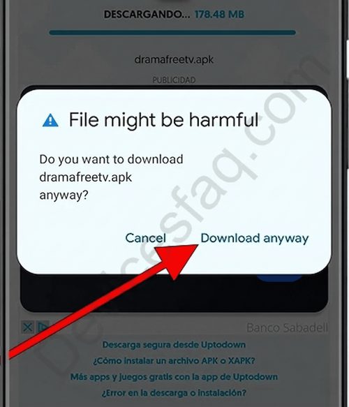 Confirm APK download on Android
